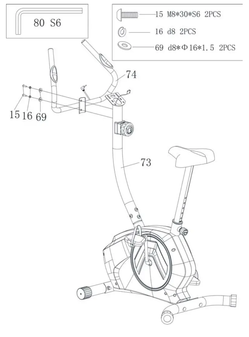 kogan EXR 200 Fortis Magnetic Exercise Bike - diagram 5