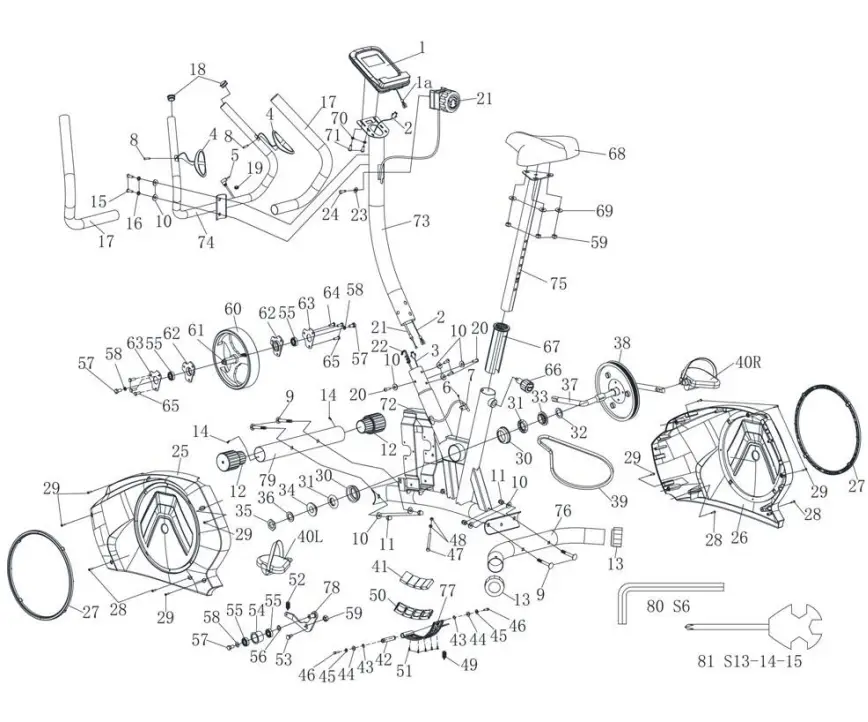 kogan EXR 200 Fortis Magnetic Exercise Bike - diagram