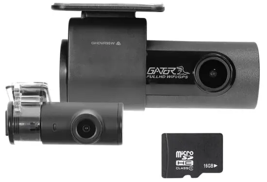 GATOR GHDVR85W 1080P Full HD Dash Cam WiFi GPS 16GB