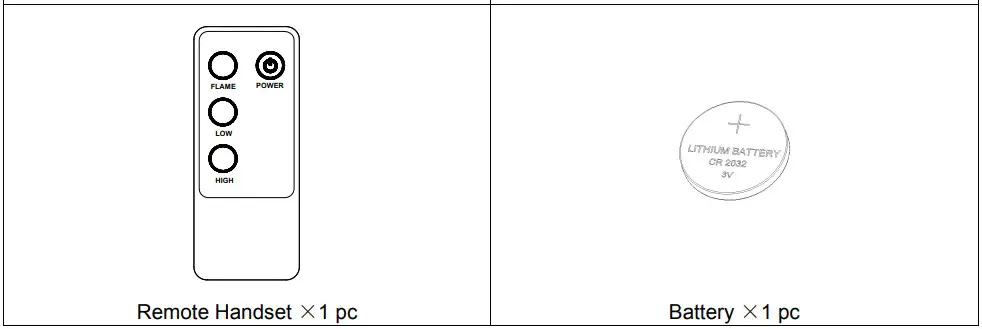 PuraFlame Electric Fireplace Remote