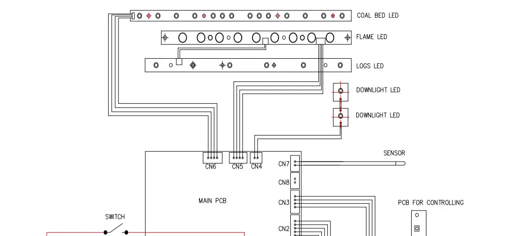 PuraFlame Electric Fireplace diyagram