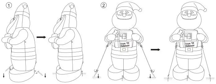 gov Low Voltage 1.8 Metre Inflatable Santa Countdown - Assembly diagram