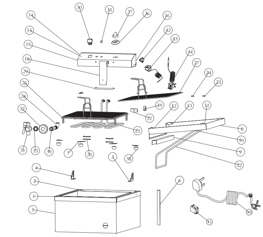 CARNIVAL KING 382DFC18001 Funnel Cake Fryers - Parts View