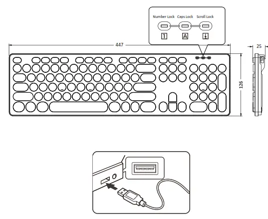 perixx PB-317R Wired Backlit USB Keyboard - fig