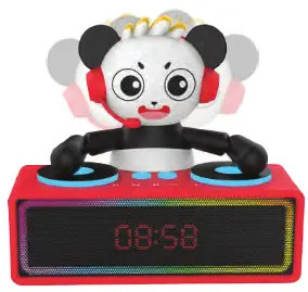 DP AUDIO VIDEO RYDJ404 DJ Combo Alarm Clock with LED Lights - hand move