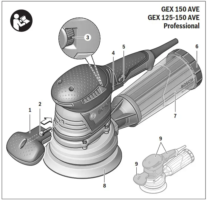 BOSCH GEX 125 150 AVE Random Orbit Sander - Product Overview 1
