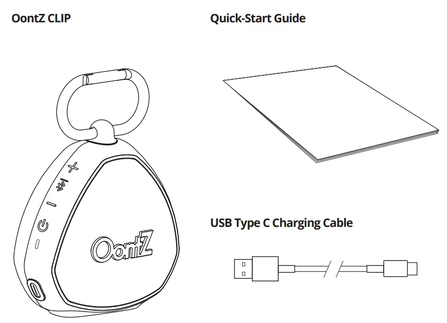 OontZ CLIP Portable Bluetooth Speaker In the Package
