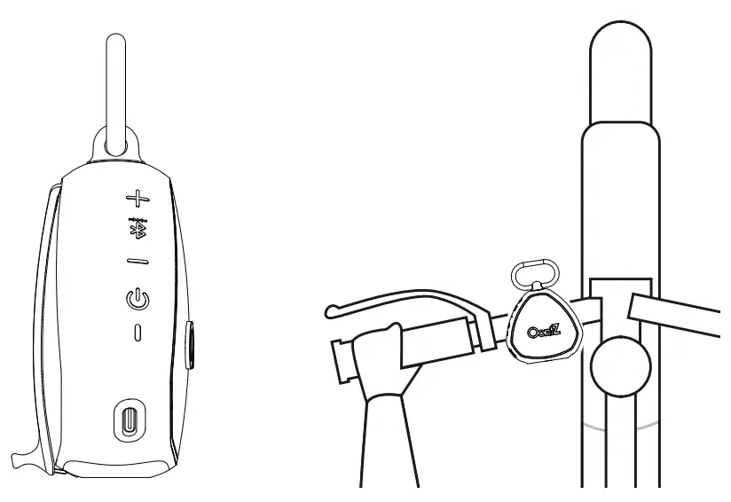 OontZ CLIP Portable Bluetooth Speaker Resistant Strap