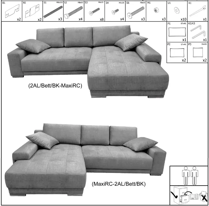 NOVA MAZUR DESIGN BK MaxiRC Via Corner Sofa - FIG 1