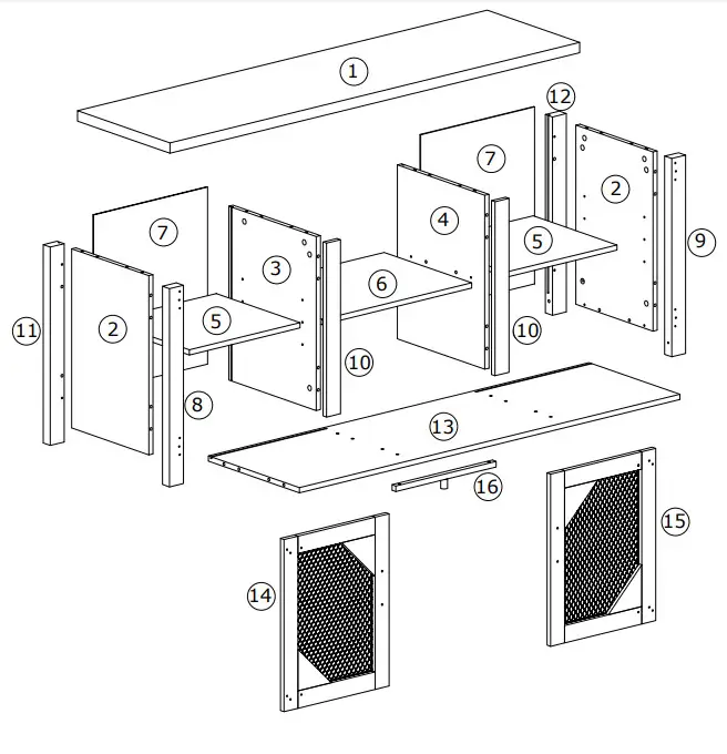 COSTWAY HV10162 58 Inch Brown TV Stand Entertainment Media Center - fig 1