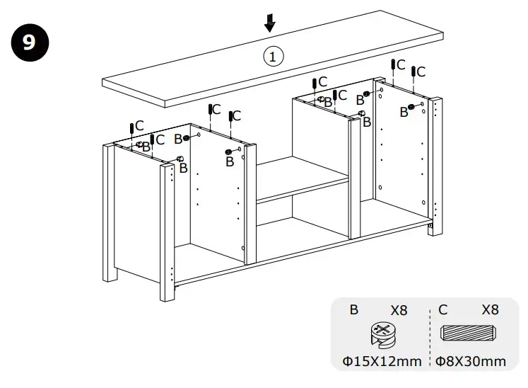 COSTWAY HV10162 58 Inch Brown TV Stand Entertainment Media Center - fig 11