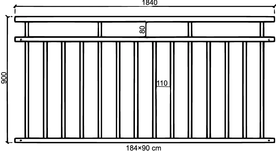 wiltec 60120 Balcony Railing Stainless Steel 90 16