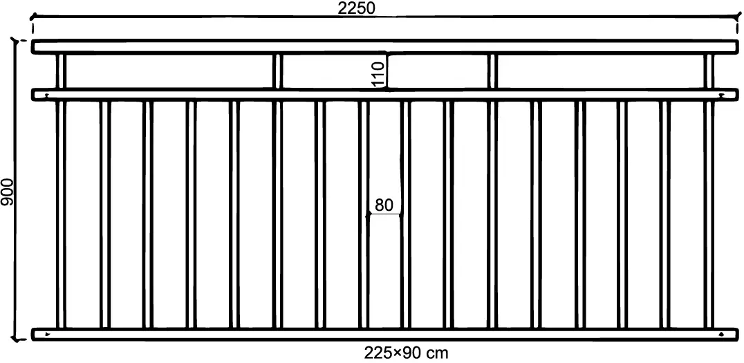 wiltec 60120 Balcony Railing Stainless Steel 90 17