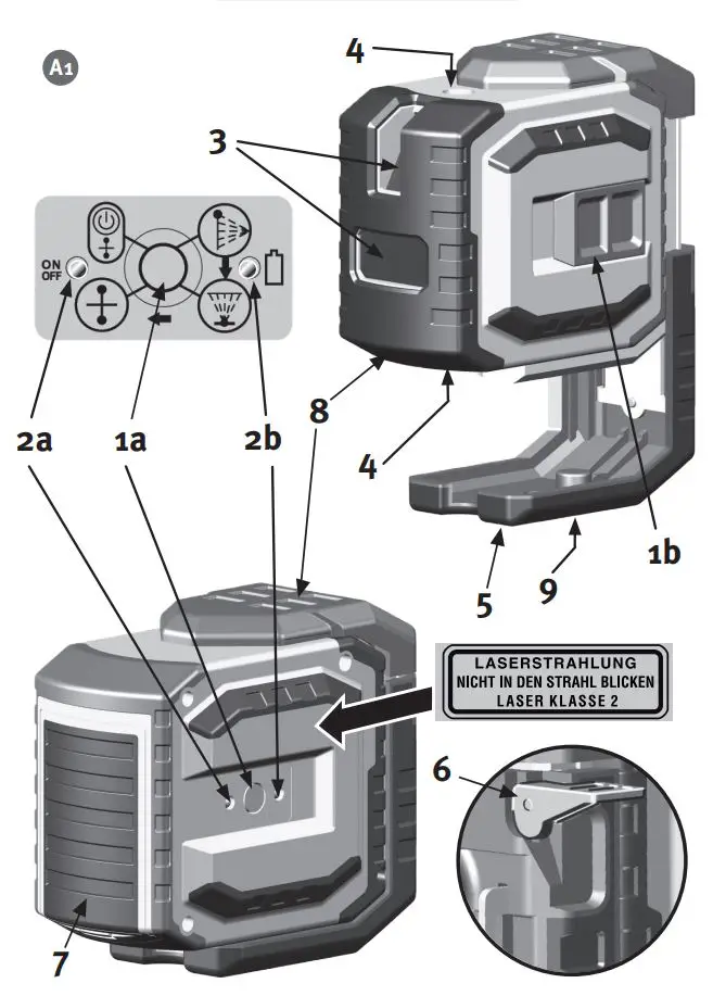 STABILA Laser LAX 300 G Cross Line Laser Level Instruction Manual - Fig A
