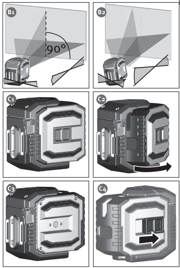STABILA Laser LAX 300 G Cross Line Laser Level Instruction Manual - Fig C