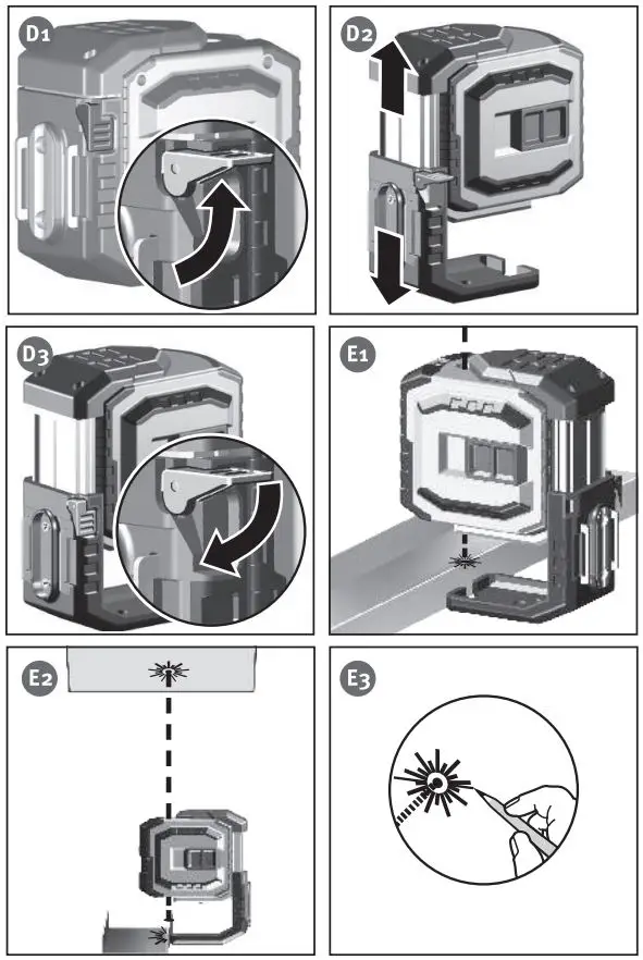 STABILA Laser LAX 300 G Cross Line Laser Level Instruction Manual - Fig D