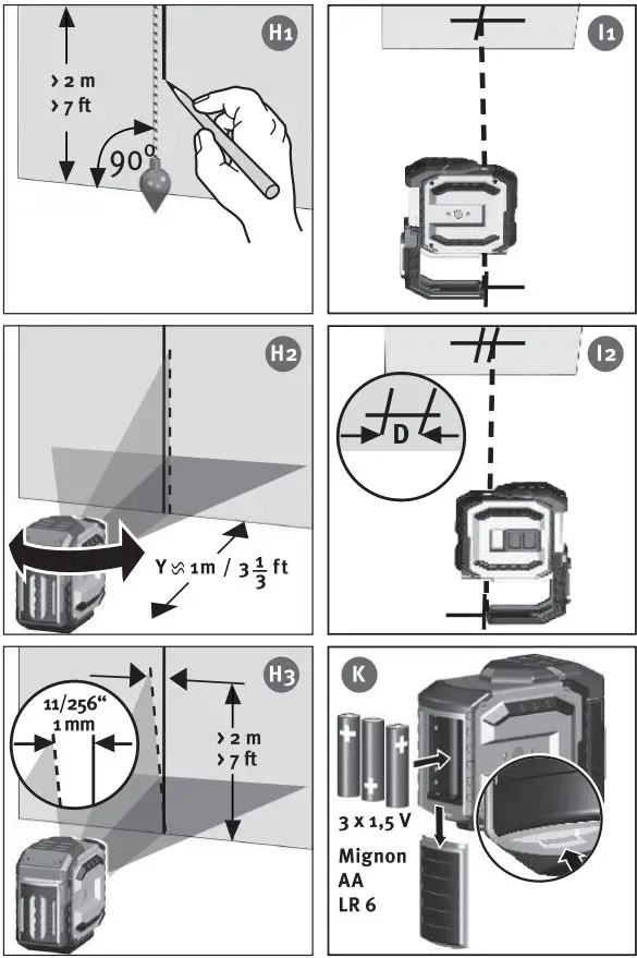 STABILA Laser LAX 300 G Cross Line Laser Level Instruction Manual - Fig G