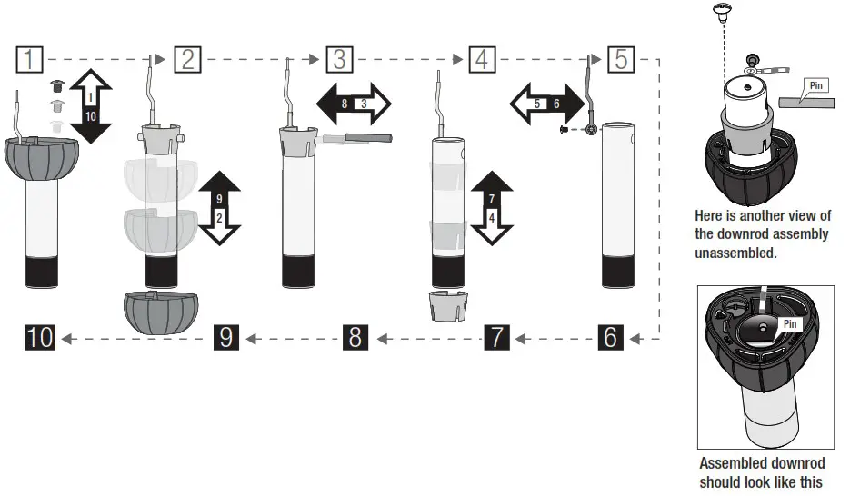 Hunter 51698 Sencillo 44 in Noble Bronze LED Indoor Ceiling Fan - Downrod 2
