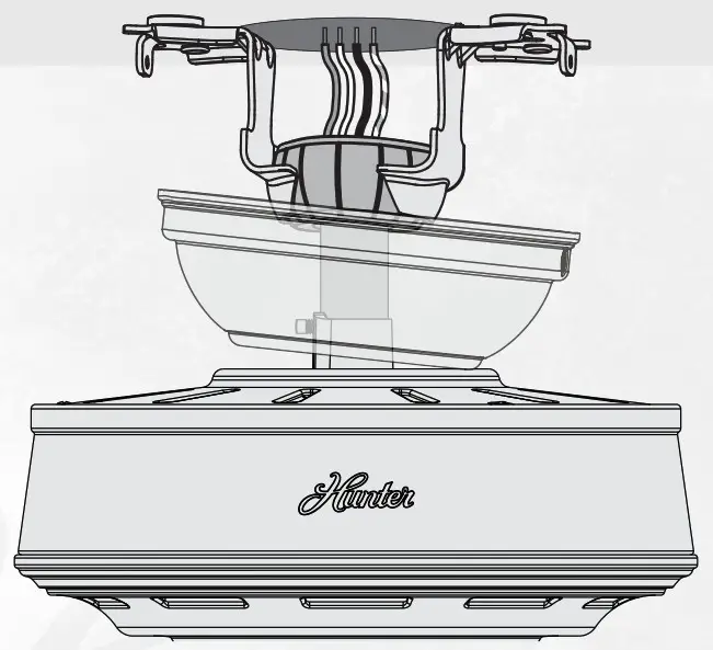 Hunter 51698 Sencillo 44 in Noble Bronze LED Indoor Ceiling Fan - Hanging the Fan 2