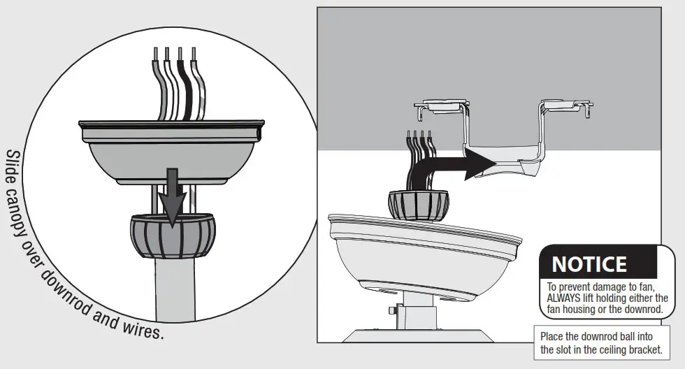 Hunter 51698 Sencillo 44 in Noble Bronze LED Indoor Ceiling Fan - Hanging the Fan