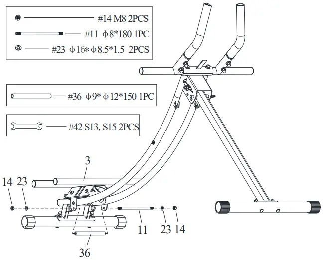 SUNNY Health Fitness SF A022005 Core Glider AB Trainer Machine - parts 5