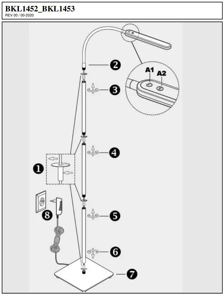 B K Licht Dimbaar Staande Lamp Instruction Manual