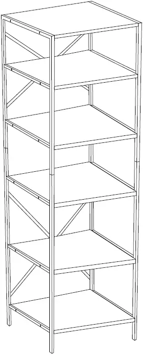 BYBLIGHT BB-M0161DT Rustic Brown Wood 6-Shelf 01