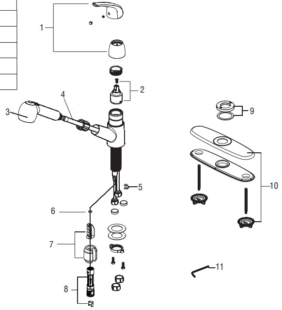 PROFLO PFXC5150CP PFXC5150ZBN PFXC5150ORB Single Handle Pull-out Kitchen Faucet -1