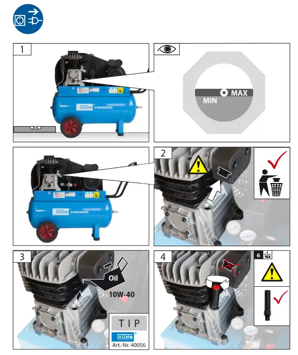 Gude 415 10 50 2200 W 10 bar 50 liters Compressor- fig 3