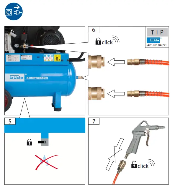 Gude 415 10 50 2200 W 10 bar 50 liters Compressor- fig 4