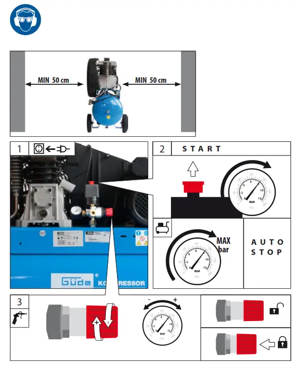 Gude 415 10 50 2200 W 10 bar 50 liters Compressor- fig7