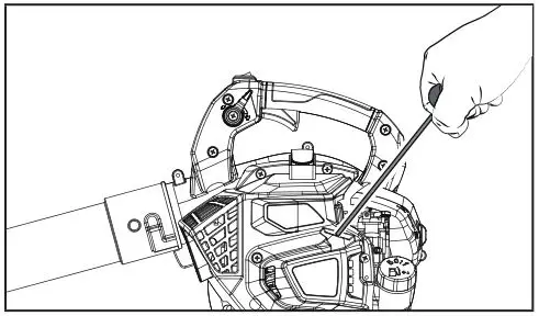CHAMPION 100734 Leaf Blower - Holding the unit firmly, pull starter grip