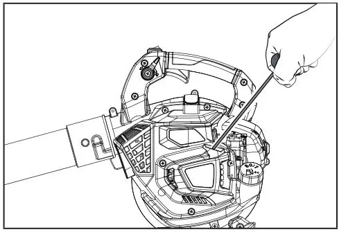 CHAMPION 100734 Leaf Blower - Holding the unit firmly