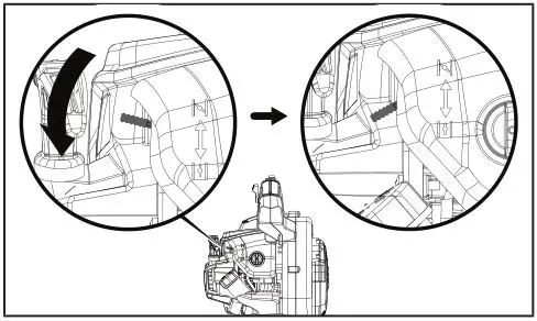 CHAMPION 100734 Leaf Blower - Move choke knob to the RUN position