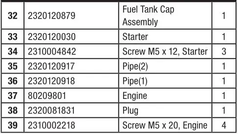 CHAMPION 100734 Leaf Blower - Parts List 2