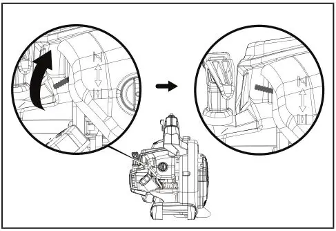 CHAMPION 100734 Leaf Blower - Set the choke knob to the CHOKE position