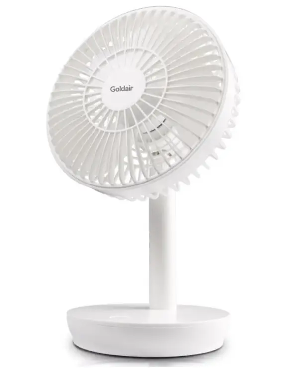 Goldair GSPDF100W 15cm Rechargeable Desk Fan - warning
