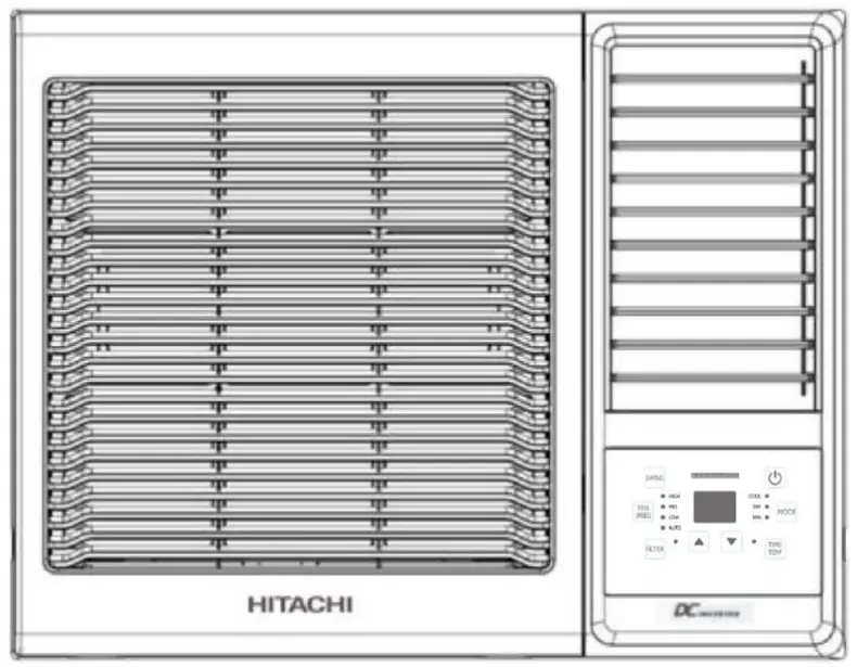 Hitachi R410A Window Air Conditioner Inverter Cooling