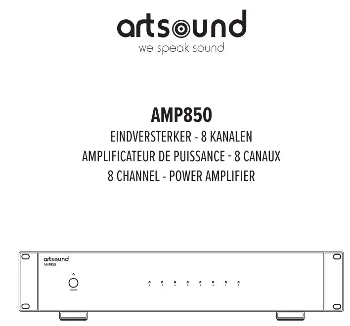 artsound AMP850 8 Channel Power Amplifier User Manual
