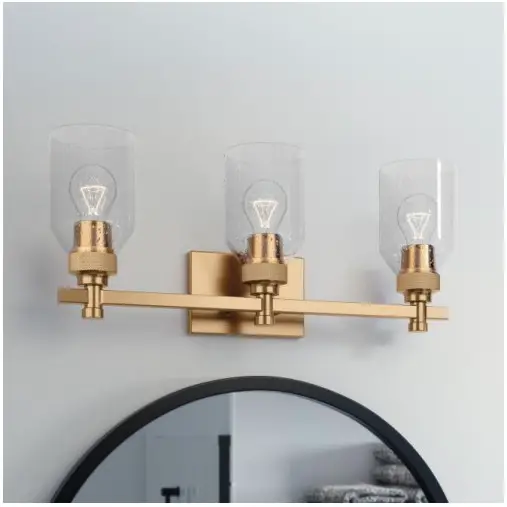 PARK HARBOR 479840 Stolo Brushed Gold 3 Light Vanity Light