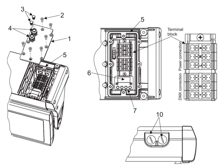 Rear connection shown