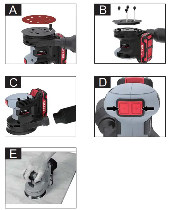 P I T PDS20H-125A Cordless Random Orbital Sander - 2
