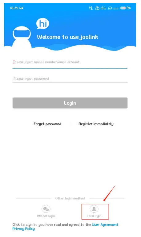 AP hotspot connection (local connection)