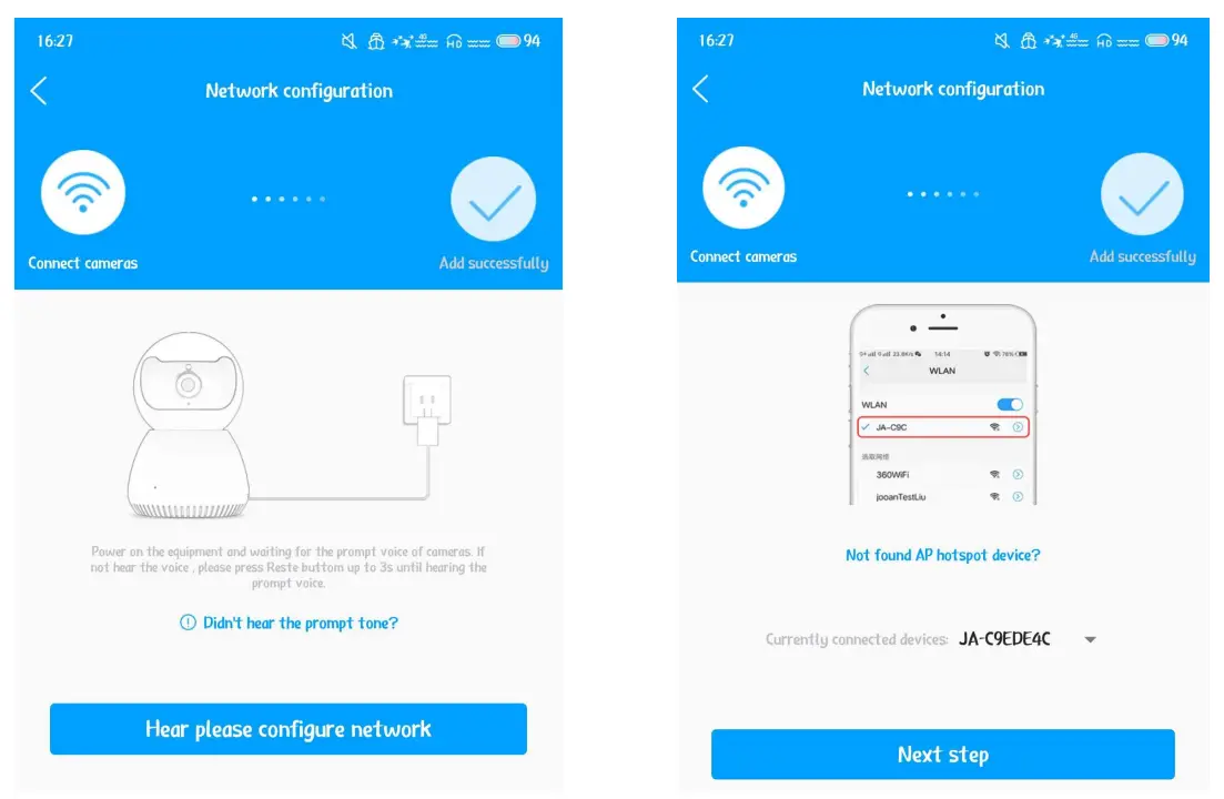 AP hotspot connection (local connection)
