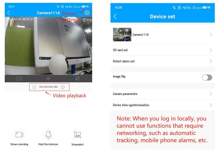 AP hotspot connection (local connection)
