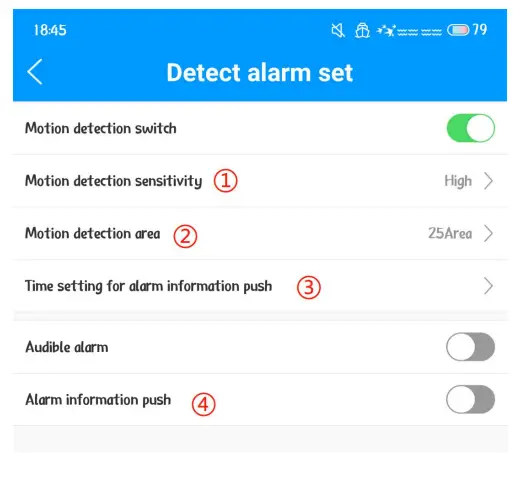 motion detection setup