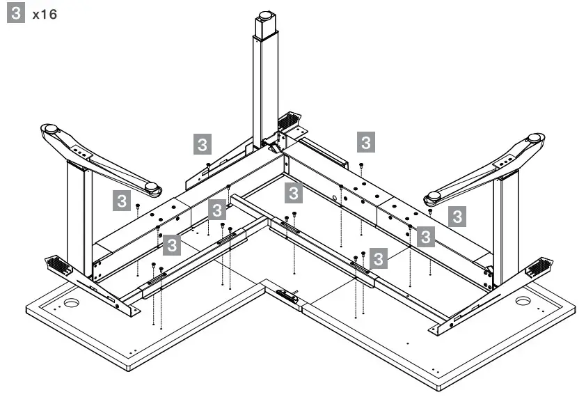 thermaltake Tough Desk 500L RGB - assembling crossbare and brackets