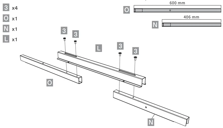 thermaltake Tough Desk 500L RGB - assembling crossbarssidebracked