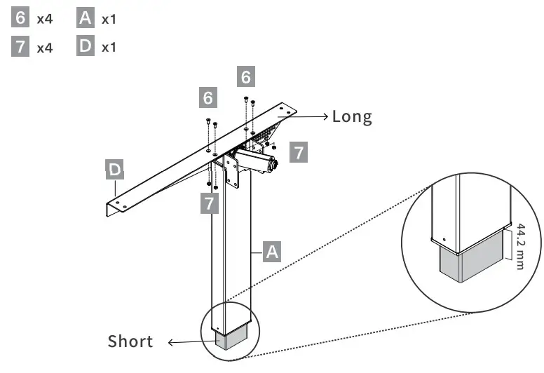 thermaltake Tough Desk 500L c- assembling left leg