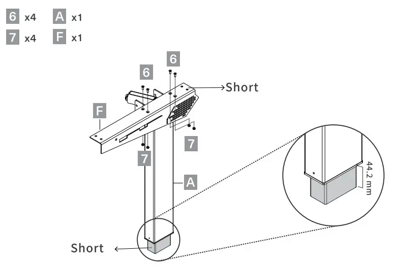 thermaltake Tough Desk 500L RGB - assembling sightleg